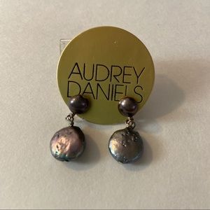 Audrey Daniels black freshwater pearl earrings